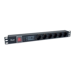 Regleta Alimentacion Aluminio Rack 19 1U 6 Tomas Con Inter