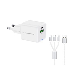 Cargador De Pared Conceptronic Usb-C X1 Usb-Ax1 Quickcharge