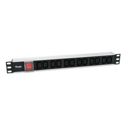 Regleta Alimentacion Aluminio Rack 19 1U 12 Tomas Iec C13 C