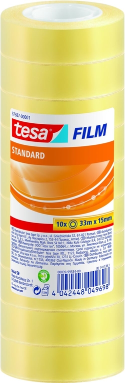PACK 10 ROLOS TESAFILM STANDARD 33MX15MM TESA