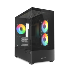 Caja Gaming Sharkoon Mk6 Rgc Micro Atx Negro 3Xvent 120Mm 2X