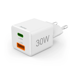 Cargador Pared Hama 30W 1 X Usb Tipo C 1 X Usb Tipo A Blanco