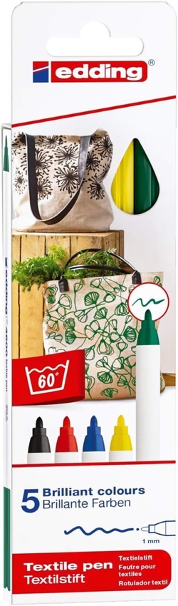 ESTOXO 5 ROTULADOR EDDING 4600 TEXTIL CORES FORNECIDOS
