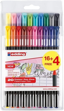 ESTOXO 20 ROTULADOR EDDING 1200 FORNECIDO CORES PASTEL