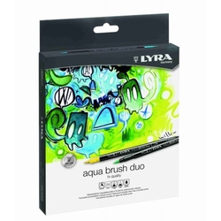 BOX OF 24 MARKERS LYRA AQUA BRUSH DUO ASSORTED COLORS