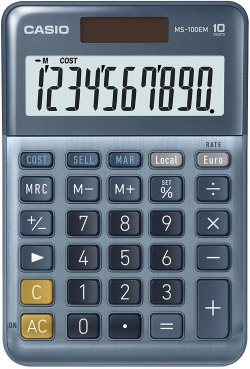 CALCULATRICE SOBREMESA MS-100EM 10 DIGITOS SOLAR/PILAS BLEU