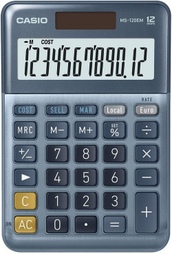 CALCULADORA SOBREMESA MS-120EM 12 DIGITOS SOLAR/PILAS AZUL