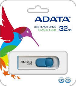 PENDRIVE 32GB USB 2.0 ADATA CLICK WHITE/BLUE