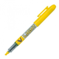 C/12 MARCADOR V-LIGHT AMARILLO PILOT PUNTA BISELADA