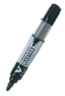 BOX OF 10 FELT-TIPPED BOARD MARKER VBOARD MASTER REFILLABLE BLACK