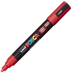 MARCADOR UNI-POSCA PC5M COLOR VERMELL FLUOR PUNTA 1,8-2,5MM