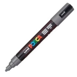 MARCADOR UNI-POSCA PC5M COR GRIS PROFUNDO PUNTA 1.8-2.5MM