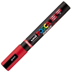 MARCADOR UNI-POSCA BRUSH PONTA 1-4MM PC-5BR COR VERMELHO