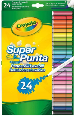 ESTOJO 24 MARCADORES SUPER PONTA LAVABLE CRAYOLA