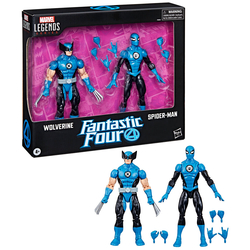 Blister 2 Figuras Wolverine Spiderman Los 4 Fantasticos Marv