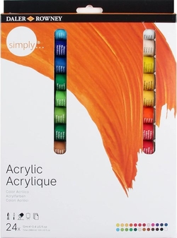 BOX OF 24 SIMPLY ACRYLIC PAINT TUBES