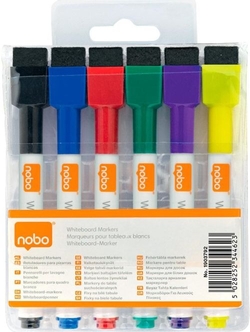 BLISTER 6 MINI STYLOS FEUTRE AVEC POINTE EFFAÇABLE IMAN ASSORTIMENTS