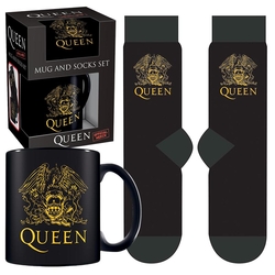 Caja regalo taza y calcetín logo Queen