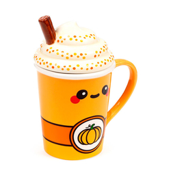 Taza Con Tapa De Calabaza Foodiemals Latte 325Ml