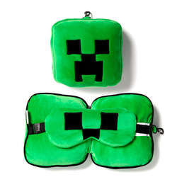 Almohada Viaje Antifaz Creeper Minecraft Relaxeazzz