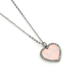 Collar Corazón Rosa Con Cristal De Barbie