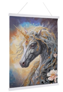 CRYSTAL ART SCROLL UNICORNIO (COSMIC UNICORN) 40X50CM