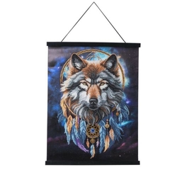 CRYSTAL ART SCROLL LOBO MAGICO (ENCHANTED WOLF) 40X50CM