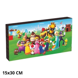 Super Mario - Lienzo Con Iluminacin 15X30 Cm