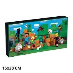 Minecraft - Lienzo Con Iluminacin 15X30 Cm