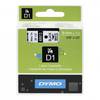 CINTA DYMO D1 9MMX7M NEGRO/BRANCO