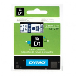 DYMO D1 TAPE 12MMX7M BLUE/TRANSPARENT