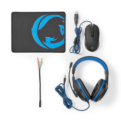 Nedis Kit Gaming Combo 3 En 1 Auriculares, Ratn Y Alfombri
