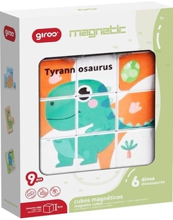PUZLE 9 CUBS MAGNETICOS DINOSAURIOS GIROS