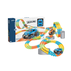 Flexible Track with Light-Up Car 185 Pieces Spins Play