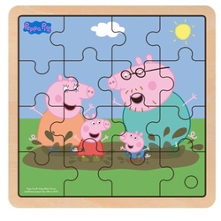 PEPPA PIG NA LAMA PUZZLE DE MADEIRA 16 PEÇAS