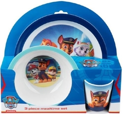 CONJUNTO DE REFEIÇÃO/ALIMENTAÇÃO INFANTIL PATRULHA PATA AZUL MEALTIME SET 3 PEÇAS