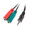 ADAPTADOR JACK ESTEREO 3.5 MACHO A 2X JACK 3.5MM HEMBRA LANB