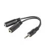 ADAPTADOR JACK ESTEREO 3.5 MACHO A 2X JACK 3.5MM HEMBRA LANB