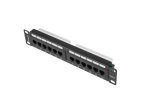 Patch Panel Lanberg 12 Puertos 1U 10 Cat.6 Negro
