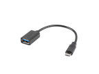 Adaptador Lanberg Otg Usb Micro(M) 2.0 A Usb-A(H) 15 Cm Negr