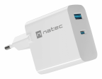 Cargador Natec Ribera Gan 45W Pd3.0 Qc3.0 1Xusb-A + 1Xusb-C