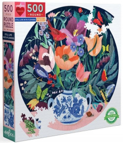PUZLE REDONDO 500 PEZAS BODEGON CON FLORES EEBOO