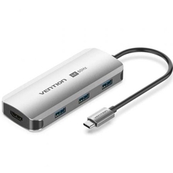 Docking Usb Tipo-C Vention Tqdhb/ 1Xhdmi 4K/ 3Xusb/ 1Xusb Ti