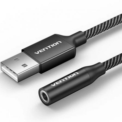 Conversor Vention Cvebc/ Jack 3.5 Hembra Usb Macho/ 1M/ Gris