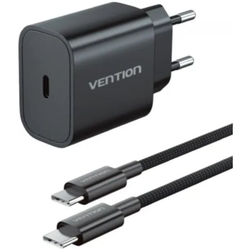 Cargador De Pared Vention G17B0-Eu/ 1Xusb Tipo-C + Cable Lig