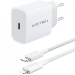 Cargador De Pared Vention G17W0-Eu/ 1Xusb Tipo-C + Cable Lig