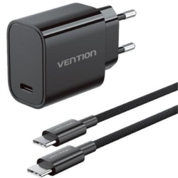 Cargador De Pared Gan Vention G18B0-Eu/ 1Xusb Tipo-C + Cable