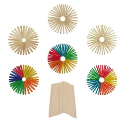PACK OF 50 THICK WOODEN STICKS 15CM ASSORTED COLORS