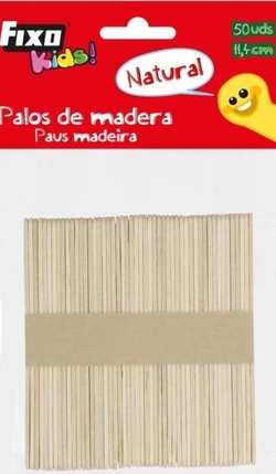 PAQ/50 PALOS FUSTA NATURAL FINOS 11CM
