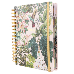 AGENDA ESPIRAL ANUAL 2027 FLORAL DIA PAGINA 21X15CM